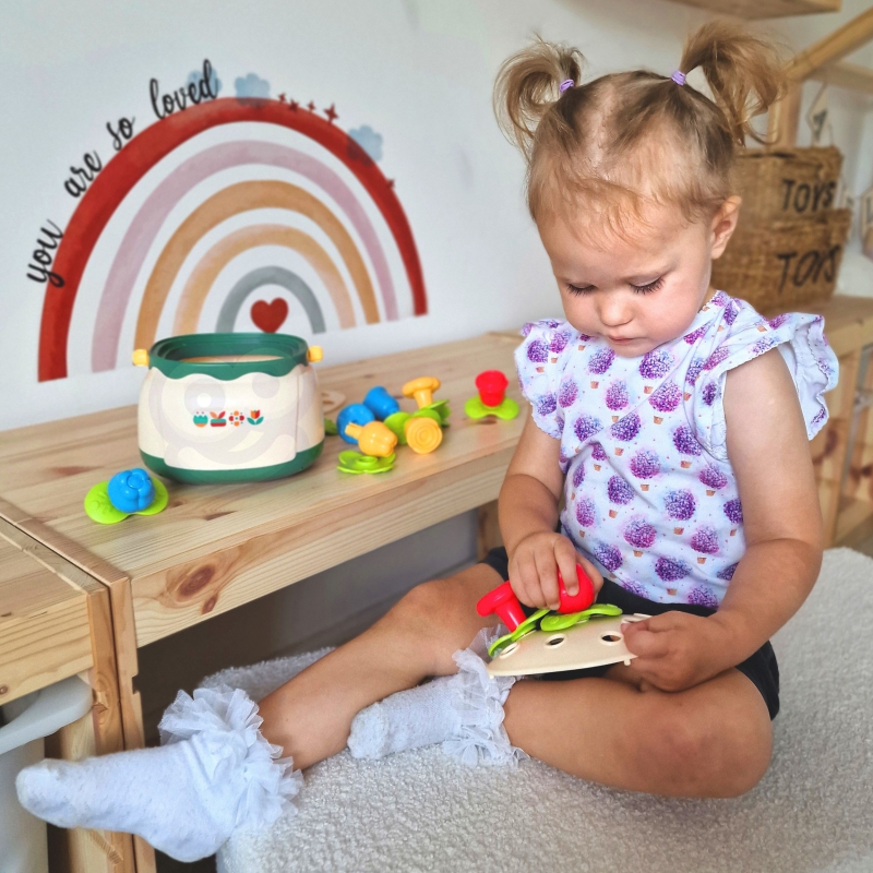 WOOPIE BABY Kosz Kwiatów Sorter Układanka Edukacyjna Nawlekanka - obrazek 6