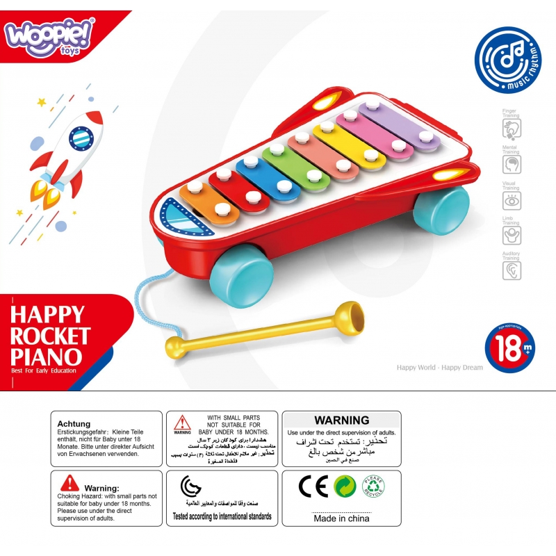 WOOPIE BABY Cymbałki Rakieta Kosmiczna Czerwona 18m+ - obrazek 9