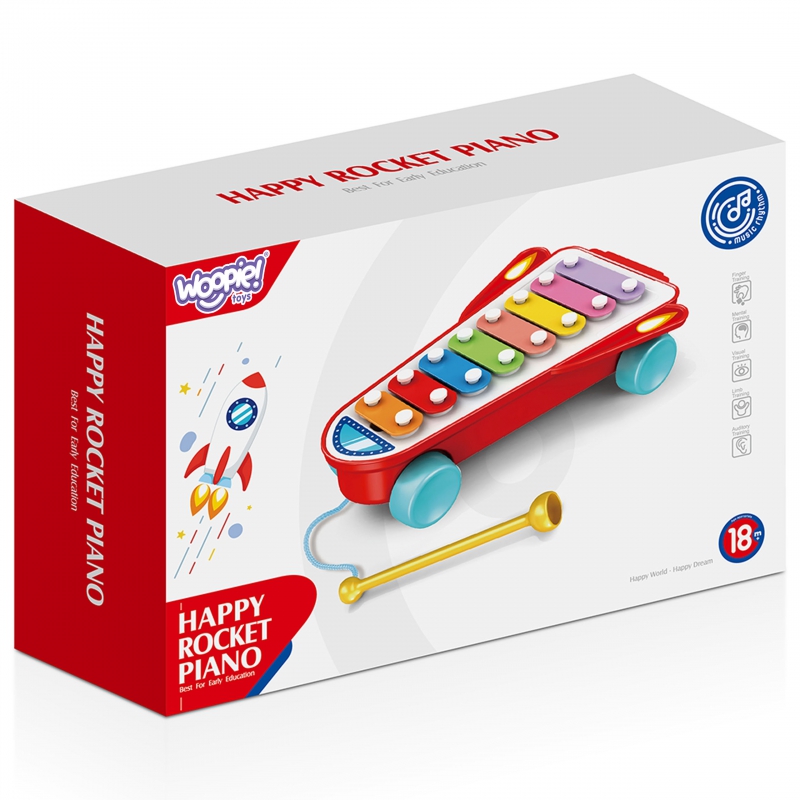 WOOPIE BABY Cymbałki Rakieta Kosmiczna Niebieska 18m+ - obrazek 8