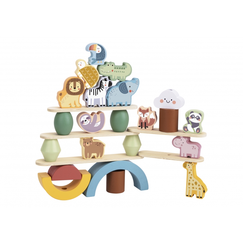 WOOPIE GREEN Balansujące Drewniane Zwierzęta Układanka w Stosy FSC - obrazek 9