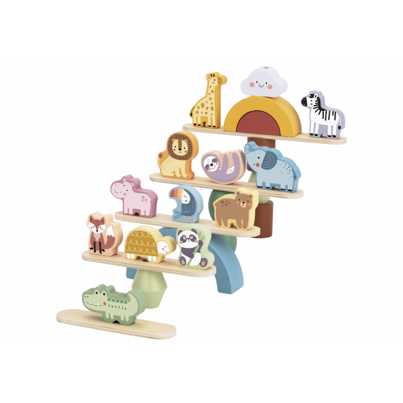 WOOPIE GREEN Balansujące Drewniane Zwierzęta Układanka w Stosy FSC - obrazek 13
