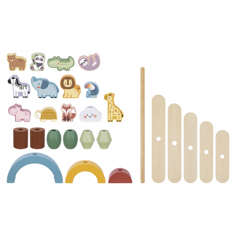 WOOPIE GREEN Balansujące Drewniane Zwierzęta Układanka w Stosy FSC - obrazek 14