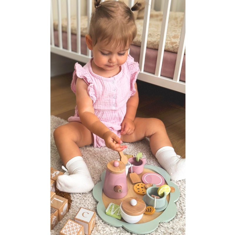 TOOKY TOY Popołudniowa Herbatka Drewniany Zestaw Serwis - obrazek 4
