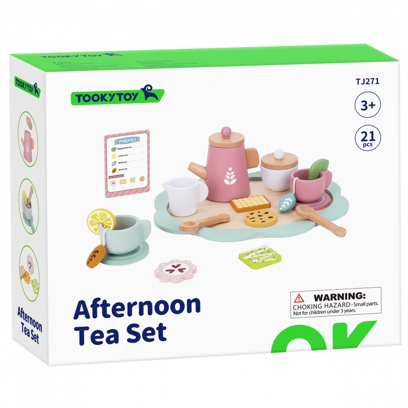 TOOKY TOY Popołudniowa Herbatka Drewniany Zestaw Serwis - obrazek 10