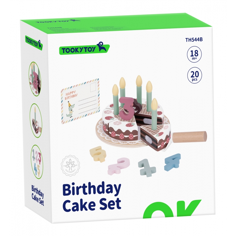 TOOKY TOY Drewniany Tort Urodzinowy ze Świeczkami Rzepy - obrazek 12