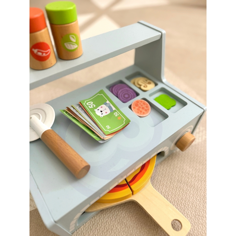 TOOKY TOY Pizzeria Drewniany Piec do Pizzy Akcesoria - obrazek 5