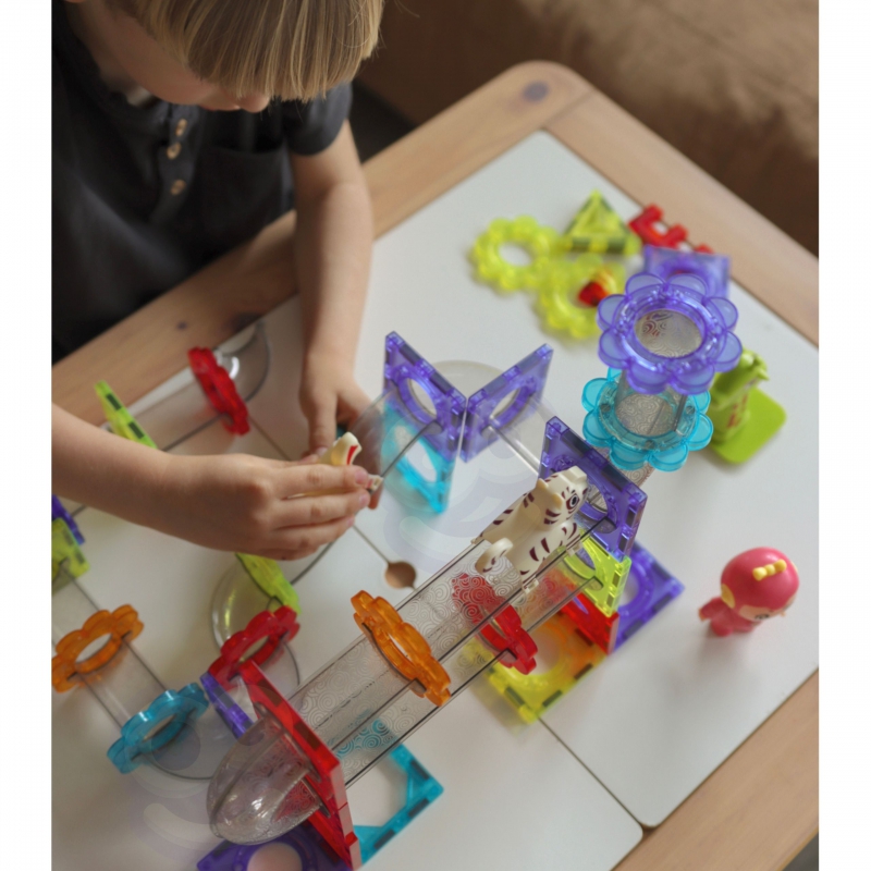 WOOPIE Klocki Magnetyczne Tor Kulkowy Zwierzęcy Raj 104 el. - obrazek 4