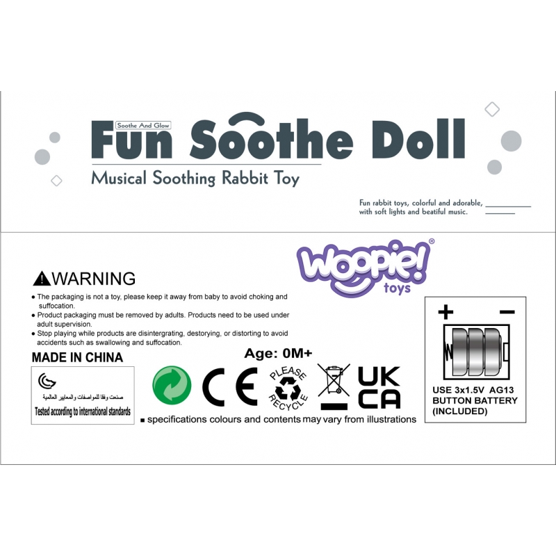 WOOPIE BABY Interaktywny Pluszak Przytulanka dla Niemowląt Światło Dźwięk Króliczek Usypiacz Różowy - obrazek 7