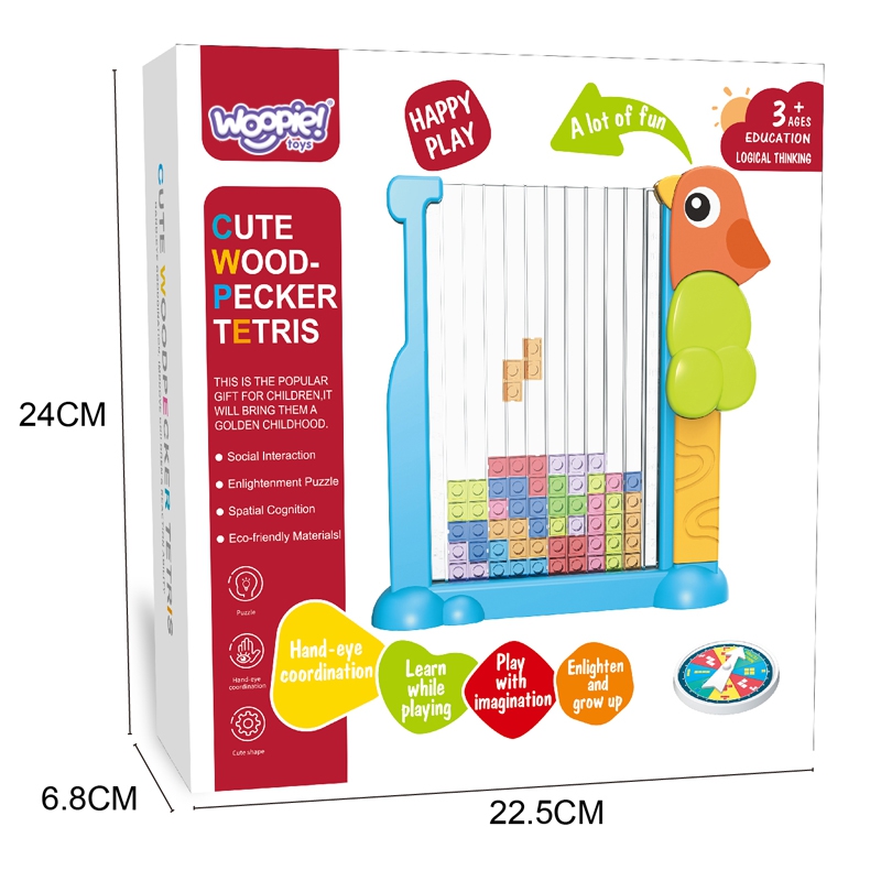 WOOPIE Gra Edukacyjna Tetris Kolorowe Klocki - obrazek 7