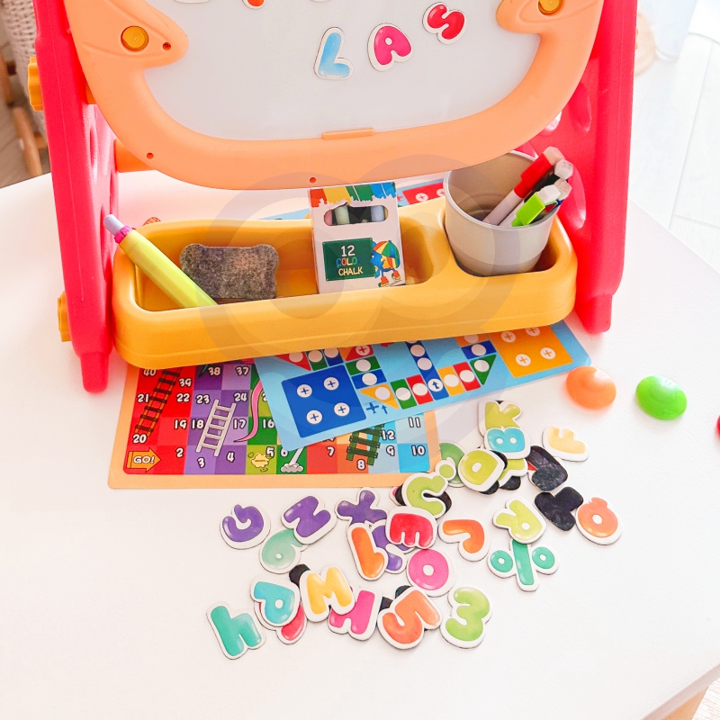 WOOPIE Dwustronna Tablica Magnetyczna do Rysowania i Nauki Liczb oraz Liter 56 el. - obrazek 3