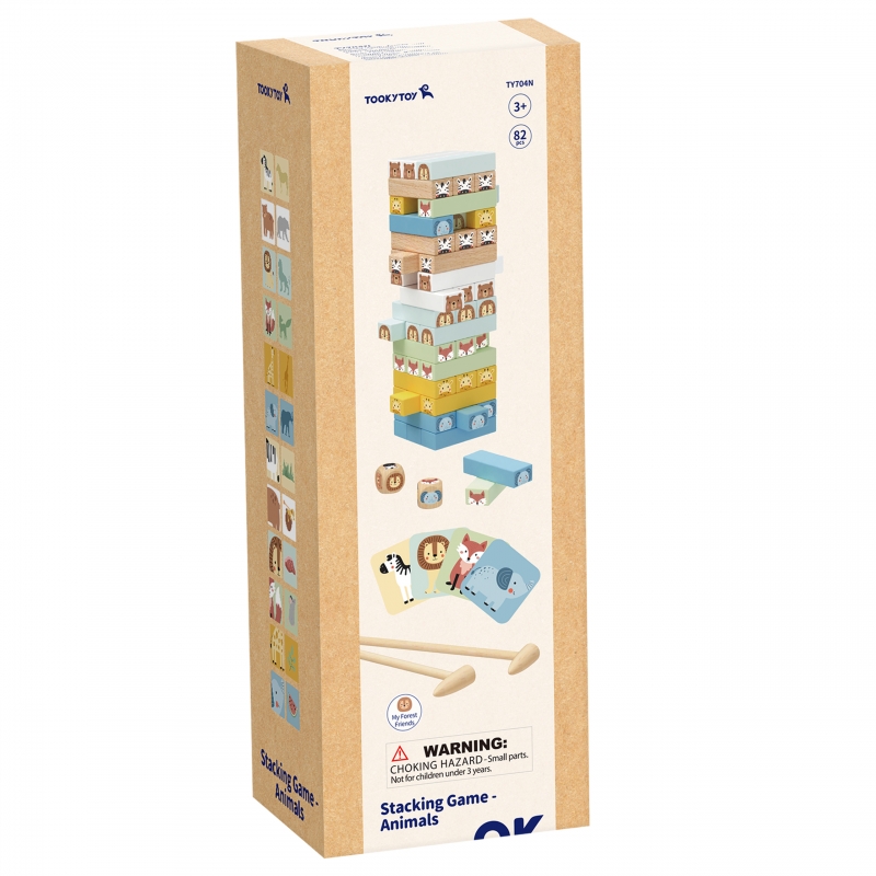 TOOKY TOY Gra Zręcznościowa "Chwiejąca się Wieża" Zwierzęta 82 el. - obrazek 10