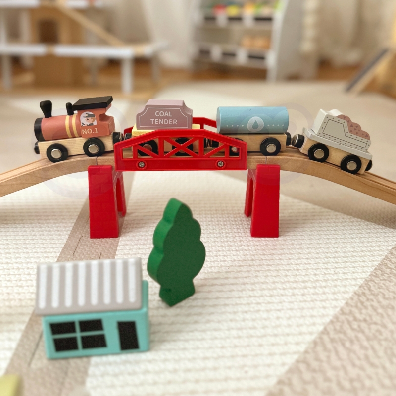 TOOKY TOY Drewniane Pojazdy Wagoniki na Magnes - obrazek 6