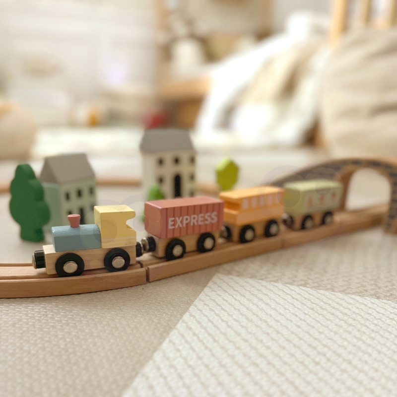 TOOKY TOY Drewniane Pojazdy Wagoniki na Magnes - obrazek 7