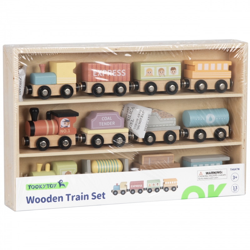 TOOKY TOY Drewniane Pojazdy Wagoniki na Magnes - obrazek 10