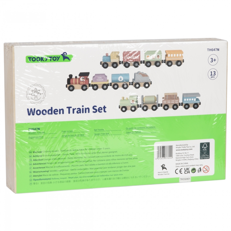 TOOKY TOY Drewniane Pojazdy Wagoniki na Magnes - obrazek 11