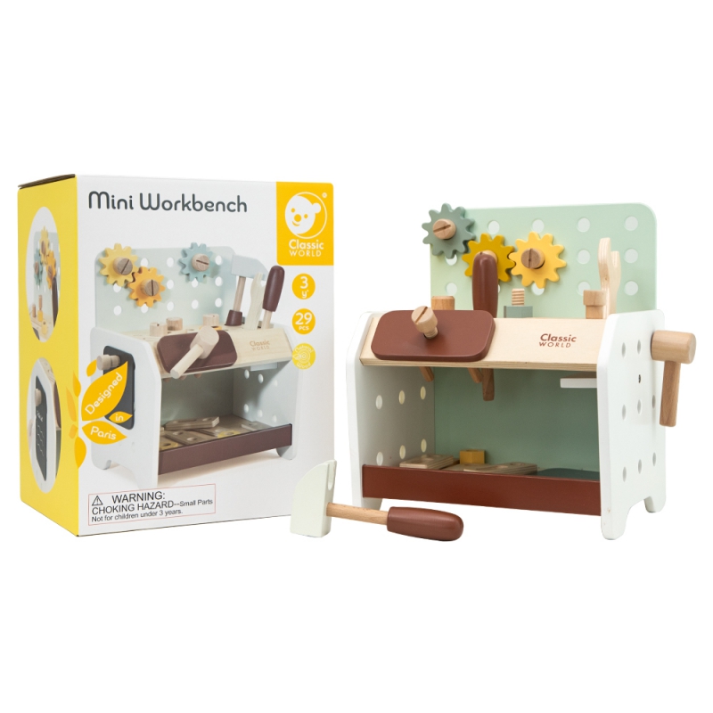CLASSIC WORLD Drewniany Warsztat Małego Majsterkowicza z Narzędziami - obrazek 14