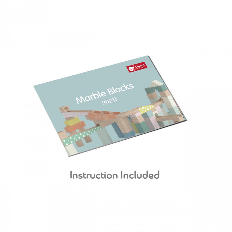 CLASSIC WORLD Drewniany Tor Kulkowy Domino Kulodrom Klocki z Cymbałkami - obrazek 6