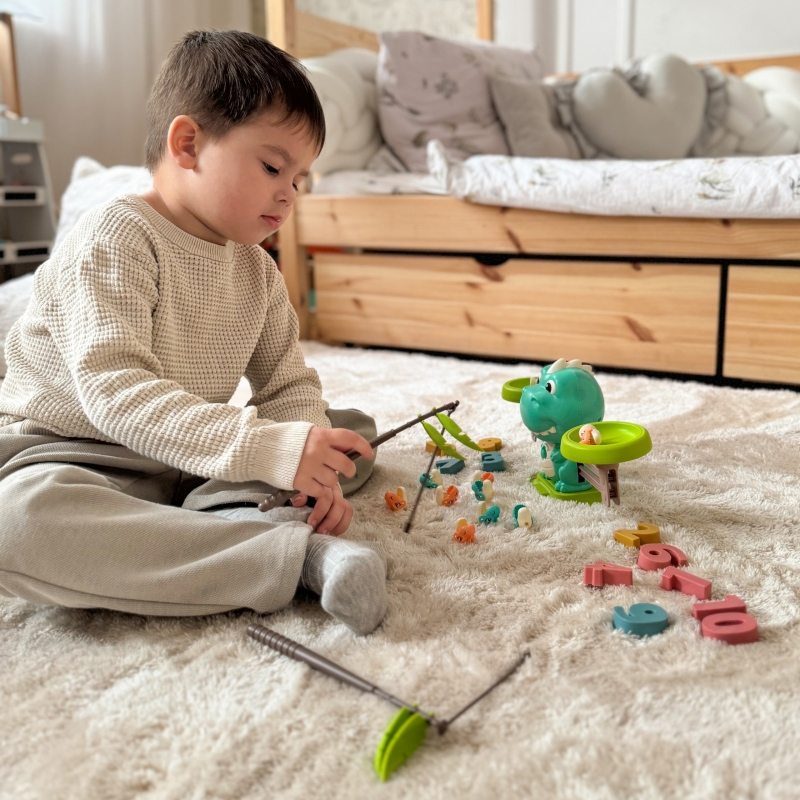 WOOPIE Waga Szalkowa Równoważnia Gra Łowienie Dinozaurów Rybek Nauka Liczydło - obrazek 2