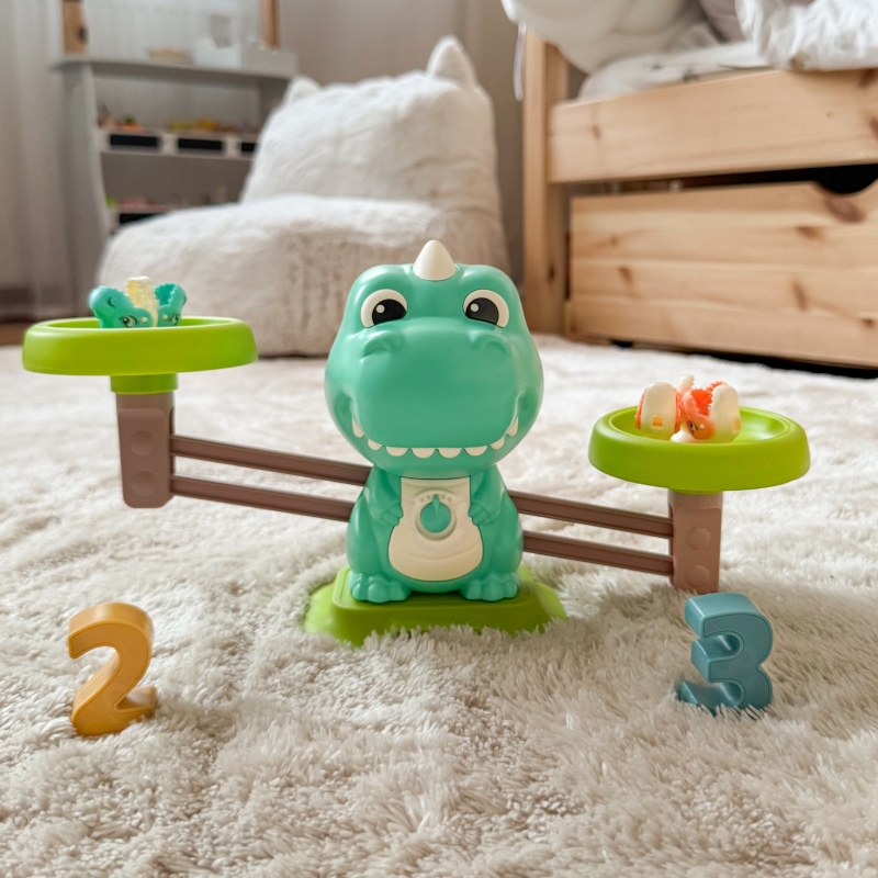 WOOPIE Waga Szalkowa Równoważnia Gra Łowienie Dinozaurów Rybek Nauka Liczydło - obrazek 3