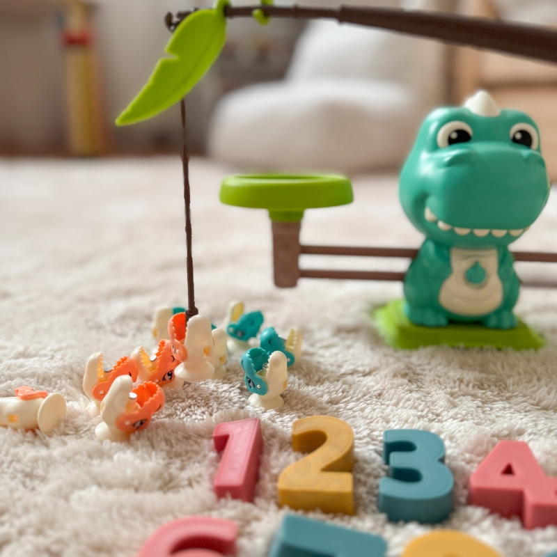 WOOPIE Waga Szalkowa Równoważnia Gra Łowienie Dinozaurów Rybek Nauka Liczydło - obrazek 4