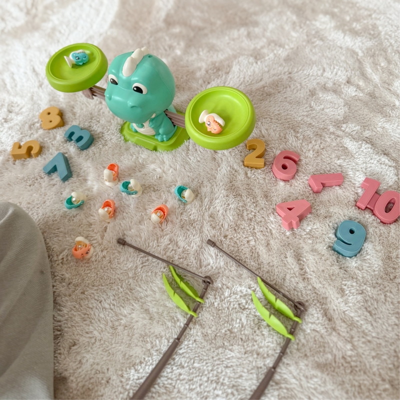 WOOPIE Waga Szalkowa Równoważnia Gra Łowienie Dinozaurów Rybek Nauka Liczydło - obrazek 6