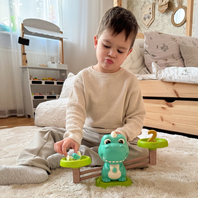 WOOPIE Waga Szalkowa Równoważnia Gra Łowienie Dinozaurów Rybek Nauka Liczydło - obrazek 8