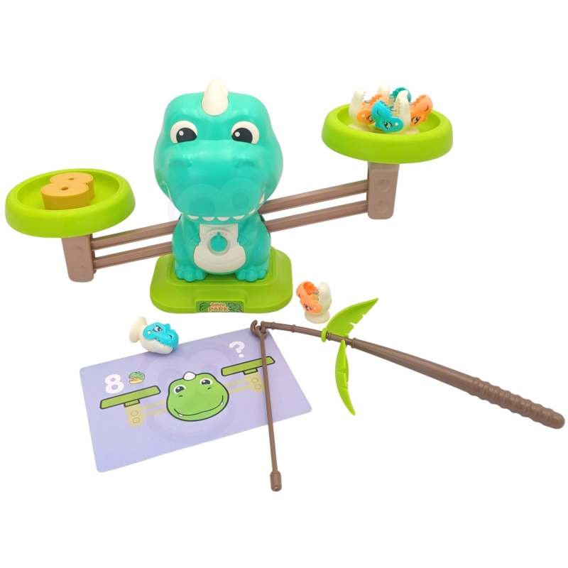 WOOPIE Waga Szalkowa Równoważnia Gra Łowienie Dinozaurów Rybek Nauka Liczydło - obrazek 10