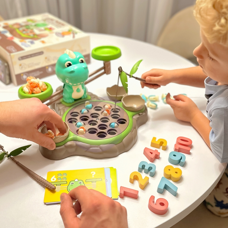 WOOPIE Waga Szalkowa Gra Łowienie Małych Prehistorycznych Dinozaurów Nauka Liczydło - obrazek 4