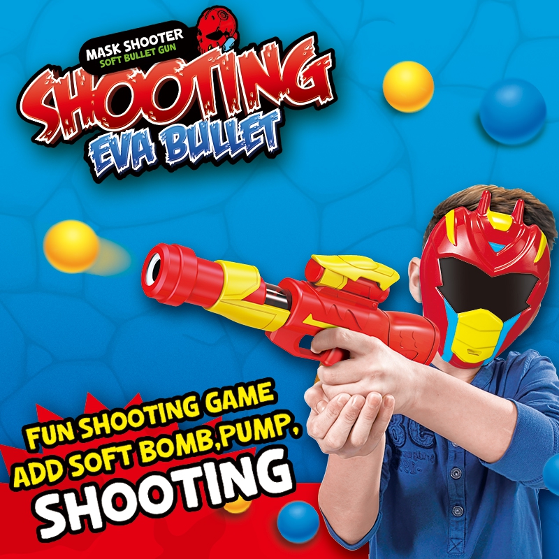 WOOPIE Zestaw Pistolet Karabin Na Piankowe Kulki + Maska Dla Dzieci Wyrzutnia Automatyczna 11 el. - obrazek 9