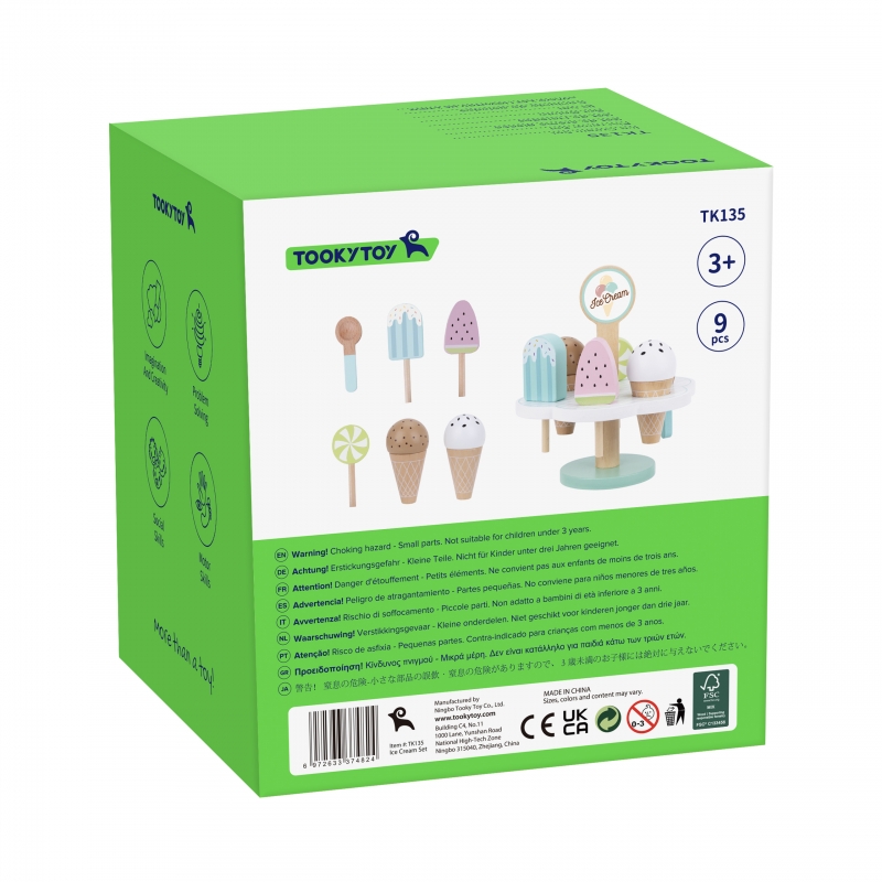 TOOKY TOY Drewniane Lody Magnetyczne na Stojaku - obrazek 14