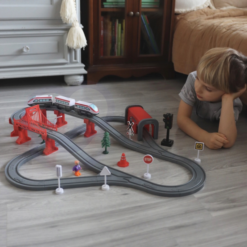 WOOPIE Kolejka Elektryczna Tor Most Tunel 80 el. - obrazek 2