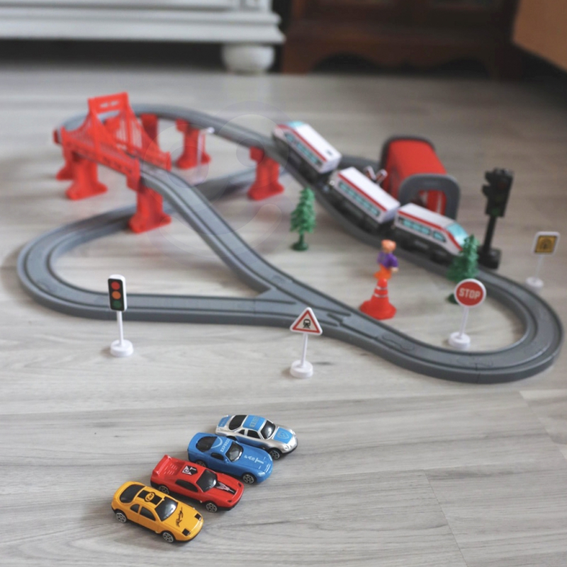 WOOPIE Kolejka Elektryczna Tor Most Tunel 80 el. - obrazek 3