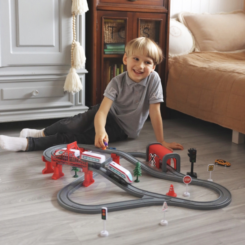 WOOPIE Kolejka Elektryczna Tor Most Tunel 80 el. - obrazek 4