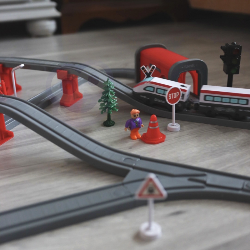 WOOPIE Kolejka Elektryczna Tor Most Tunel 80 el. - obrazek 8