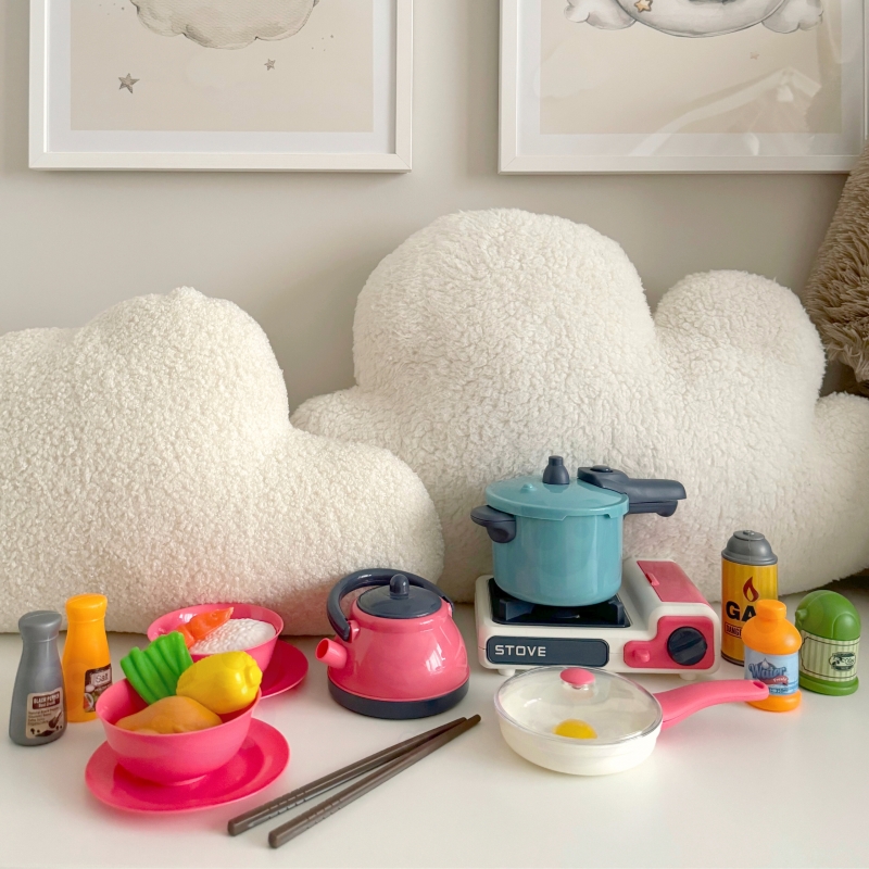 WOOPIE Zestaw Kuchenny Pomocnik Kucharza Kuchnia Gazowa Garnek Patelnia Czajnik Akcesoria - obrazek 3