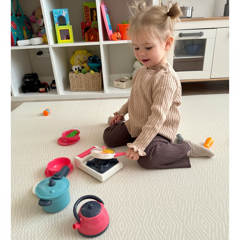 WOOPIE Zestaw Kuchenny Pomocnik Kucharza Kuchnia Gazowa Garnek Patelnia Czajnik Akcesoria - obrazek 8