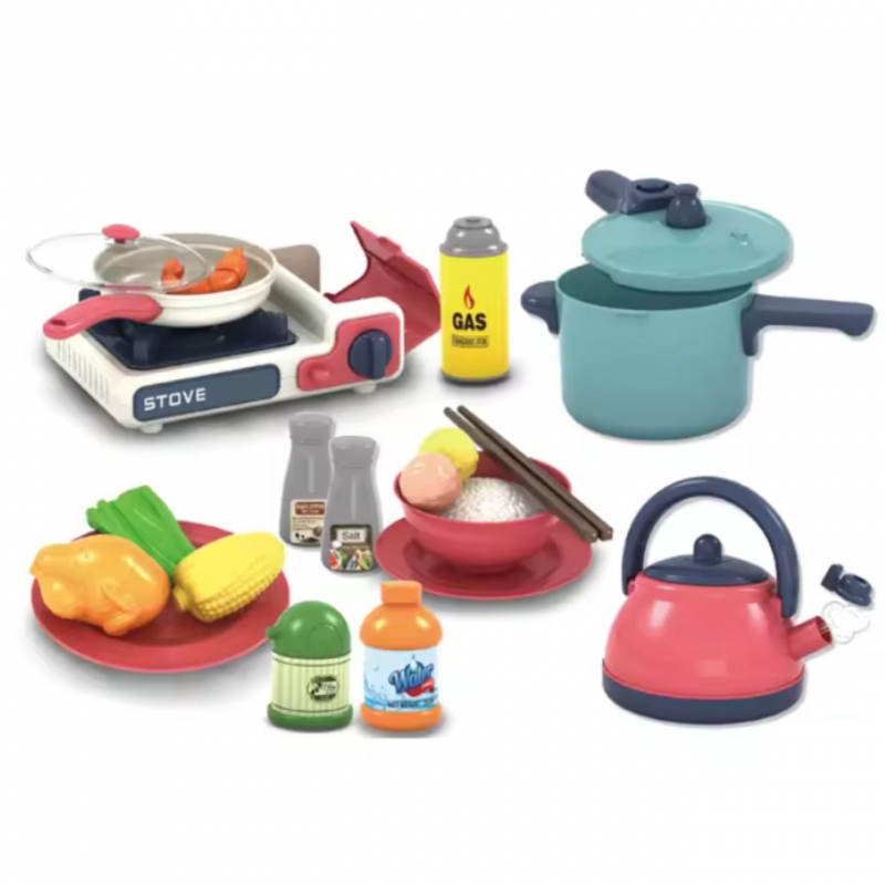 WOOPIE Zestaw Kuchenny Pomocnik Kucharza Kuchnia Gazowa Garnek Patelnia Czajnik Akcesoria - obrazek 11