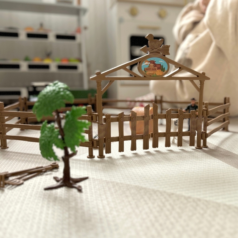 WOOPIE Zestaw Mini Farma Traktor Zwierzęta Osada Farma Rolnik Narzędzia - obrazek 5