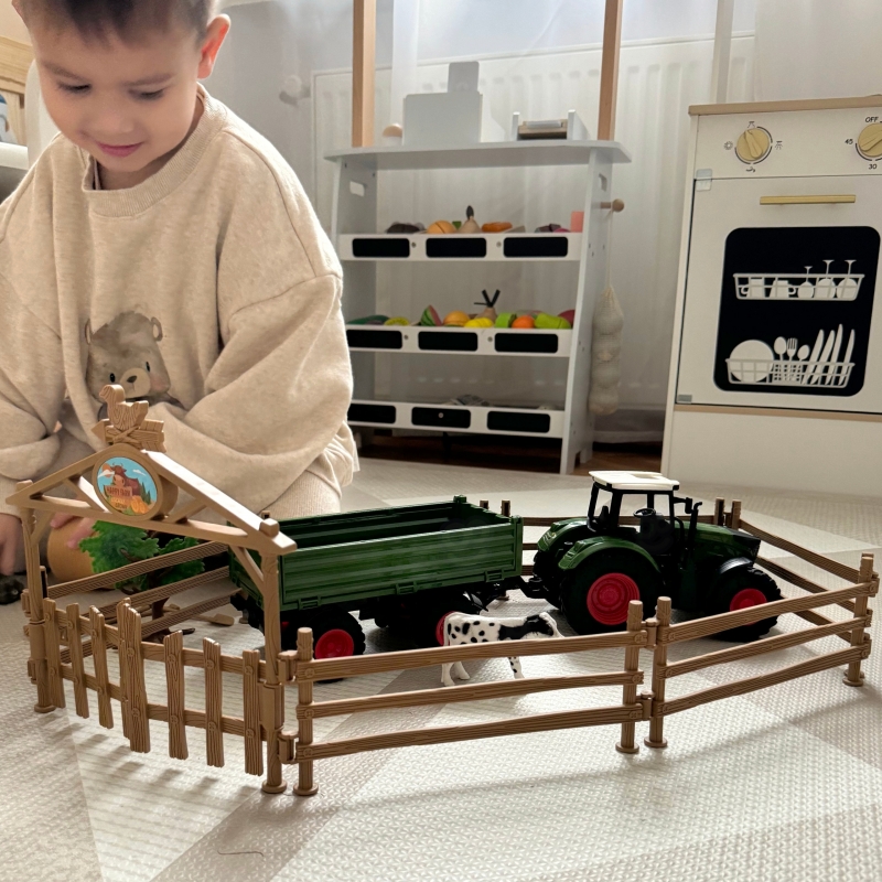 WOOPIE Zestaw Mini Farma Traktor Zwierzęta Osada Farma Rolnik Narzędzia - obrazek 6