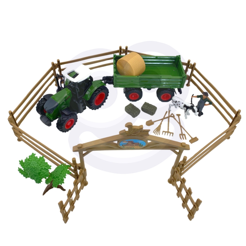 WOOPIE Zestaw Mini Farma Traktor Zwierzęta Osada Farma Rolnik Narzędzia - obrazek 8