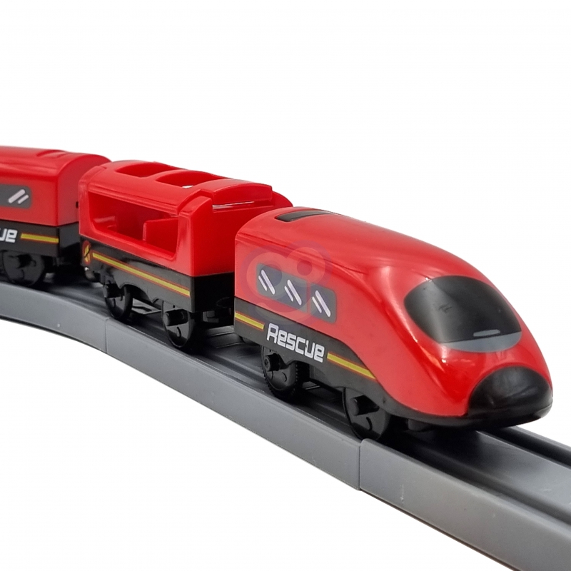 WOOPIE Kolejka Elektryczna Tor Samochodowy Straż Helikopter Auta 92 el. - obrazek 4