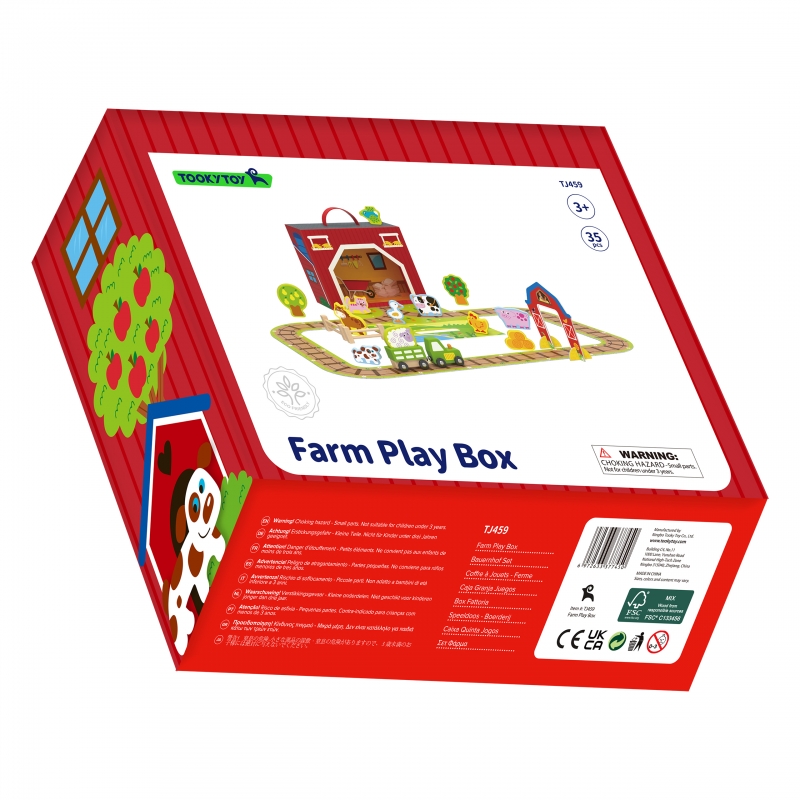 TOOKY TOY Drewniana Farma w Walizce Figurki Pojazdy - obrazek 10