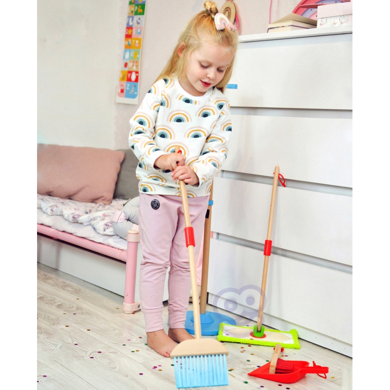 TOOKY TOY Drewniany Zestaw do Sprzątania dla Dzieci 6 el. - obrazek 10