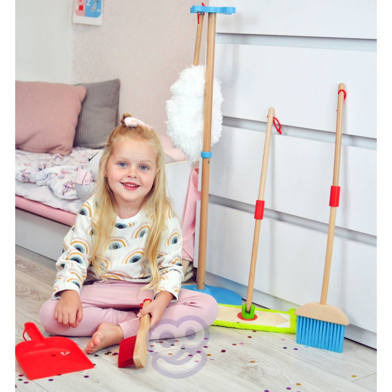 TOOKY TOY Drewniany Zestaw do Sprzątania dla Dzieci 6 el. - obrazek 12