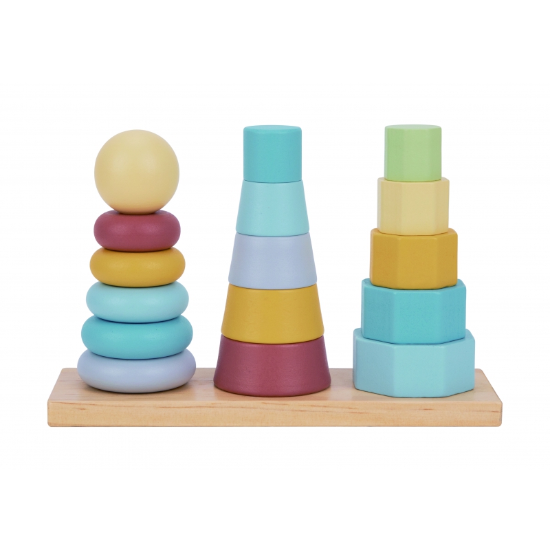 TOOKY TOY Trzy Wieże Układanka w Stosy Sorter Montessori - obrazek 2