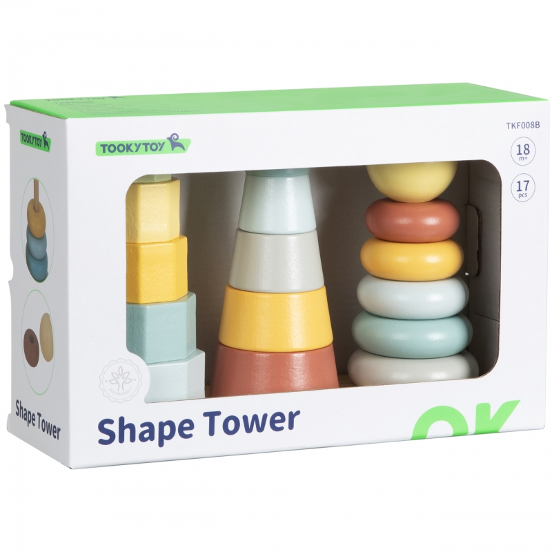 TOOKY TOY Trzy Wieże Układanka w Stosy Sorter Montessori - obrazek 4