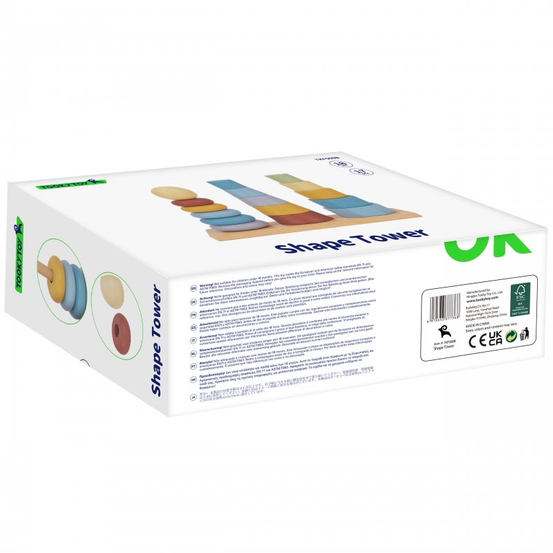 TOOKY TOY Trzy Wieże Układanka w Stosy Sorter Montessori - obrazek 5