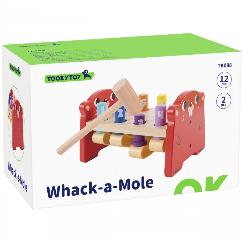 TOOKY TOY Wbijak Przebijak Drewniany Kolorowy - obrazek 5