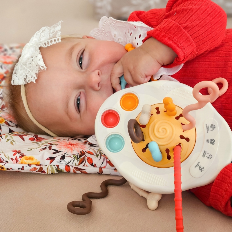 WOOPIE BABY Zabawka Sensoryczna Montessori Gryzak Grzechotka Wielofunkcyjny UFO - obrazek 2