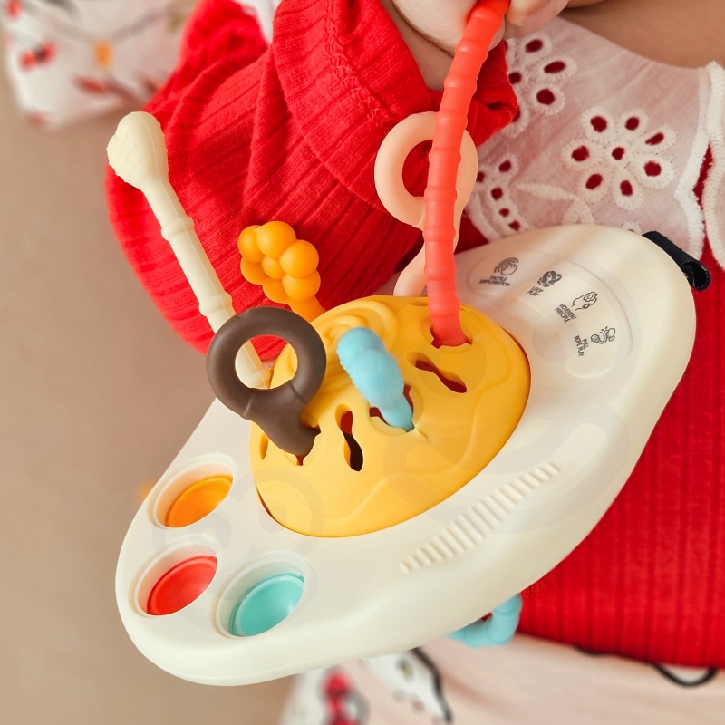 WOOPIE BABY Zabawka Sensoryczna Montessori Gryzak Grzechotka Wielofunkcyjny UFO - obrazek 5